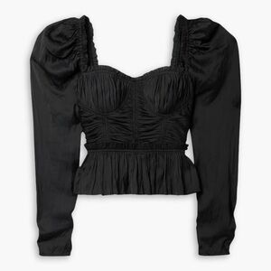 Ulla Johnson Black Ruched Blouse